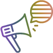 Icon of a speech bubble coming out of a megaphone